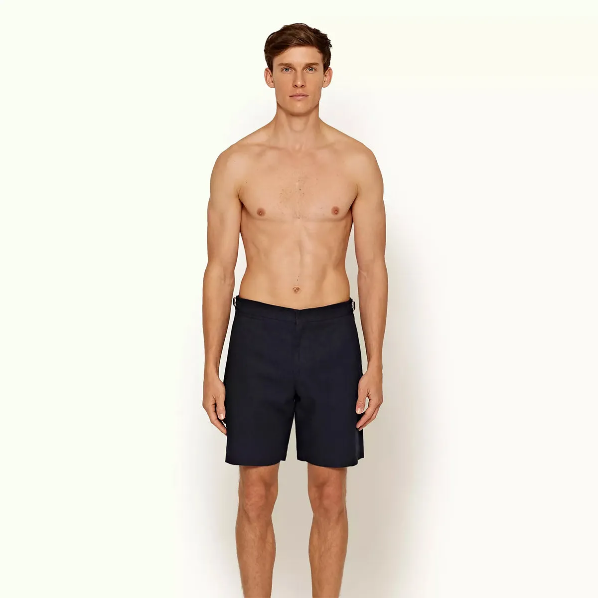 Orlebar Brown Navy Linen Shorts Norwich - Get the best deal now!