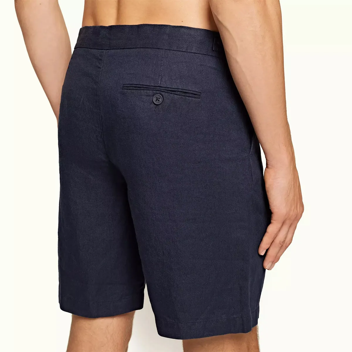 Orlebar Brown Navy Linen Shorts Norwich - Get the best deal now!