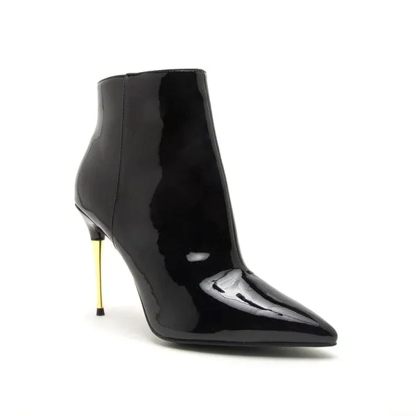 Patent leather ankle boots