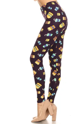 Plus Size Women's Burger Fries Soda Food Leggings