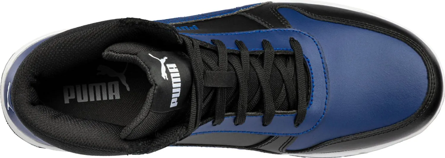 Puma Safety Frontcourt Mid ASTM SD Blue/Black Leather Work Boots for Men