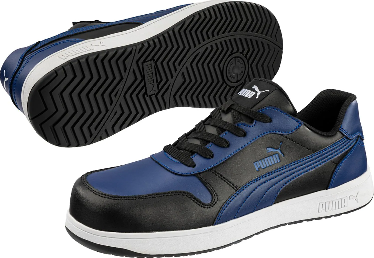 Puma Safety Men's Frontcourt Low Blue/Black Leather Work Shoes