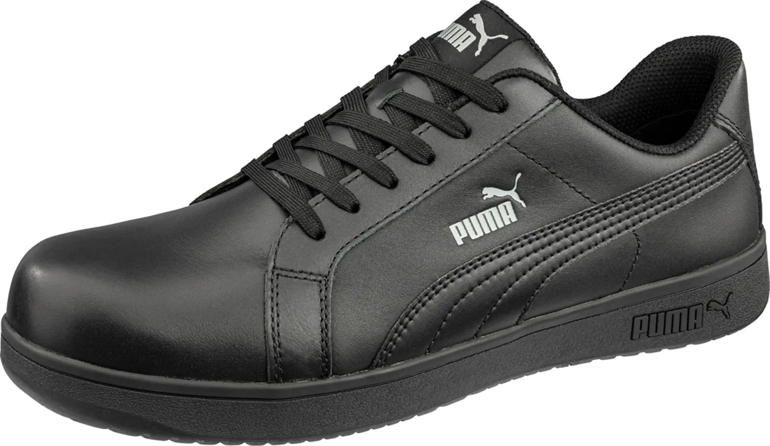 Puma Safety Women's Iconic Low Black Leather Work Shoes, Size 8 Medium, ASTM SD