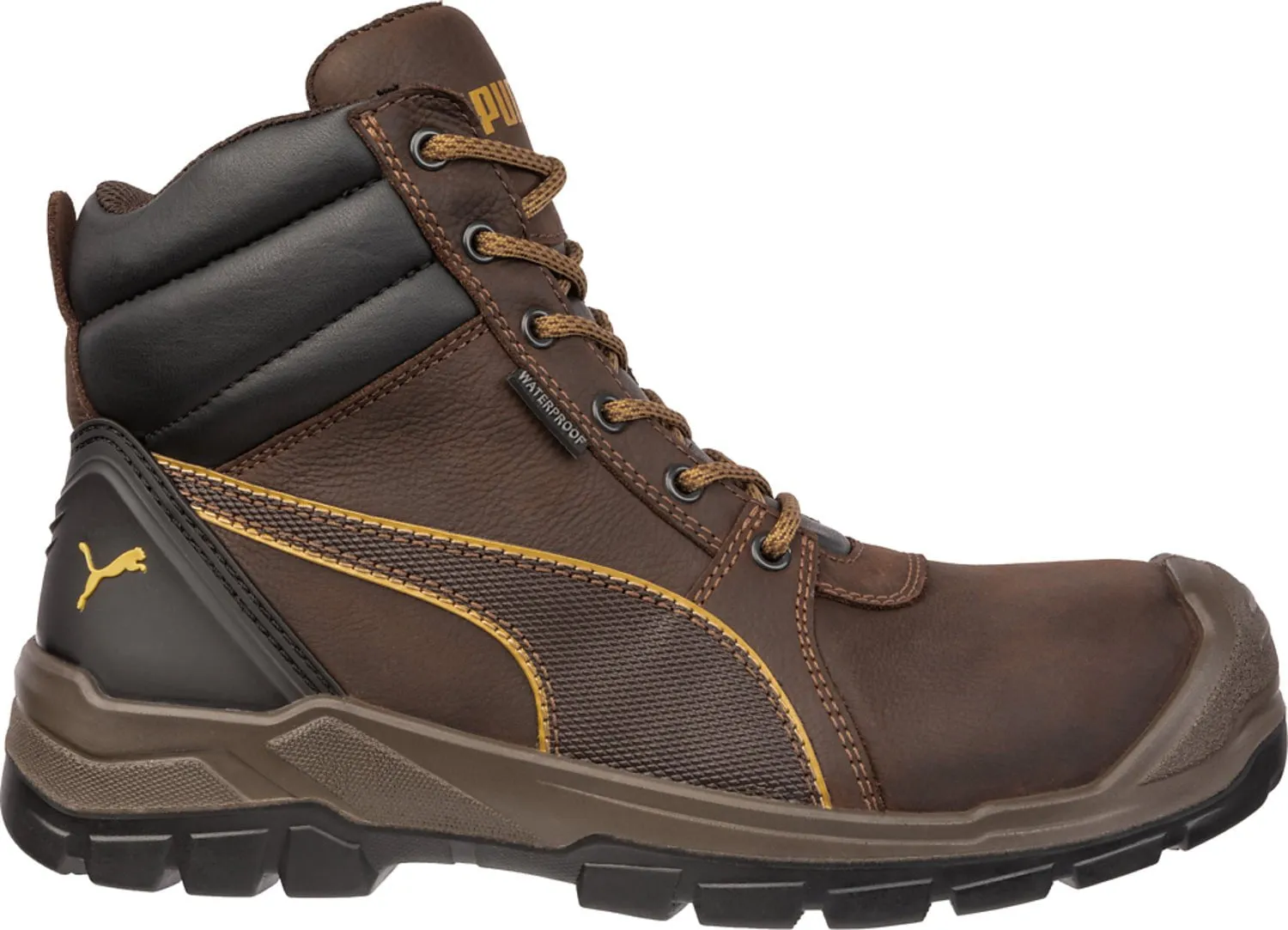 Puma Women's Tornado CTX Mid EH WP ASTM Brown Leather Work Boots