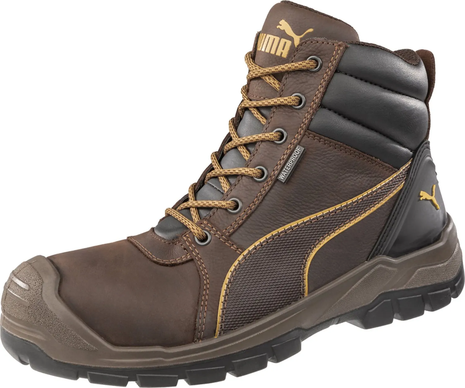 Puma Women's Tornado CTX Mid EH WP ASTM Brown Leather Work Boots