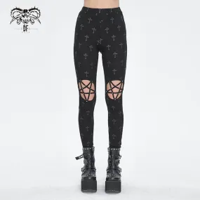 Punk Cutout Leggings with Spaghetti Straps - Women's.