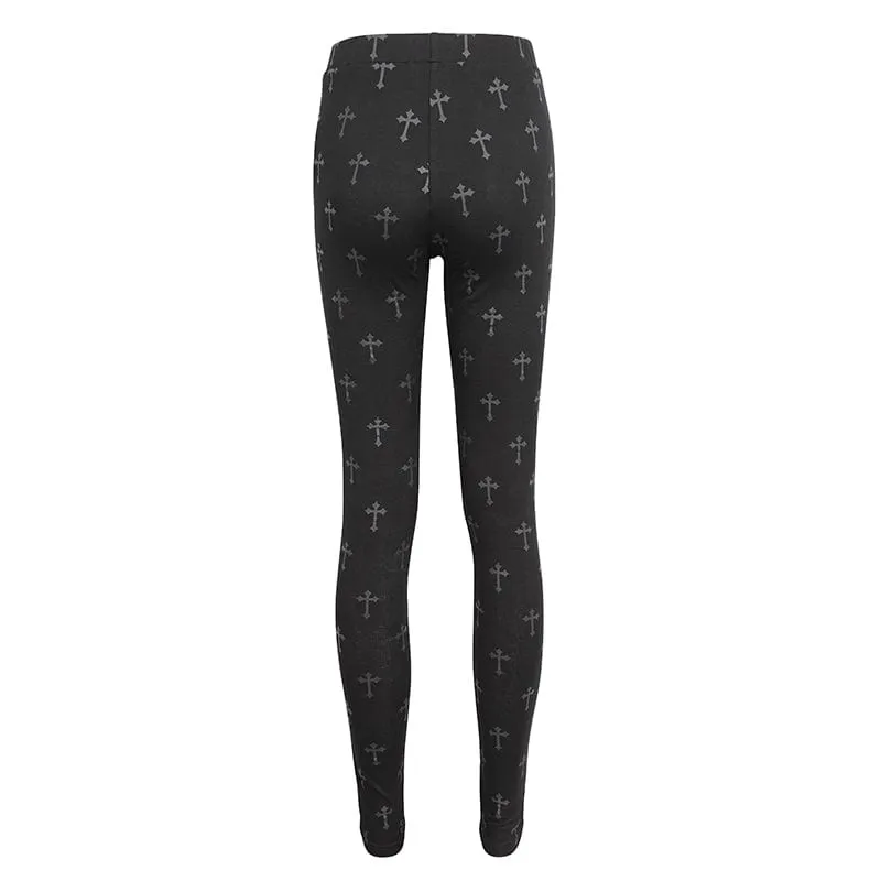 Punk Cutout Leggings with Spaghetti Straps - Women's.