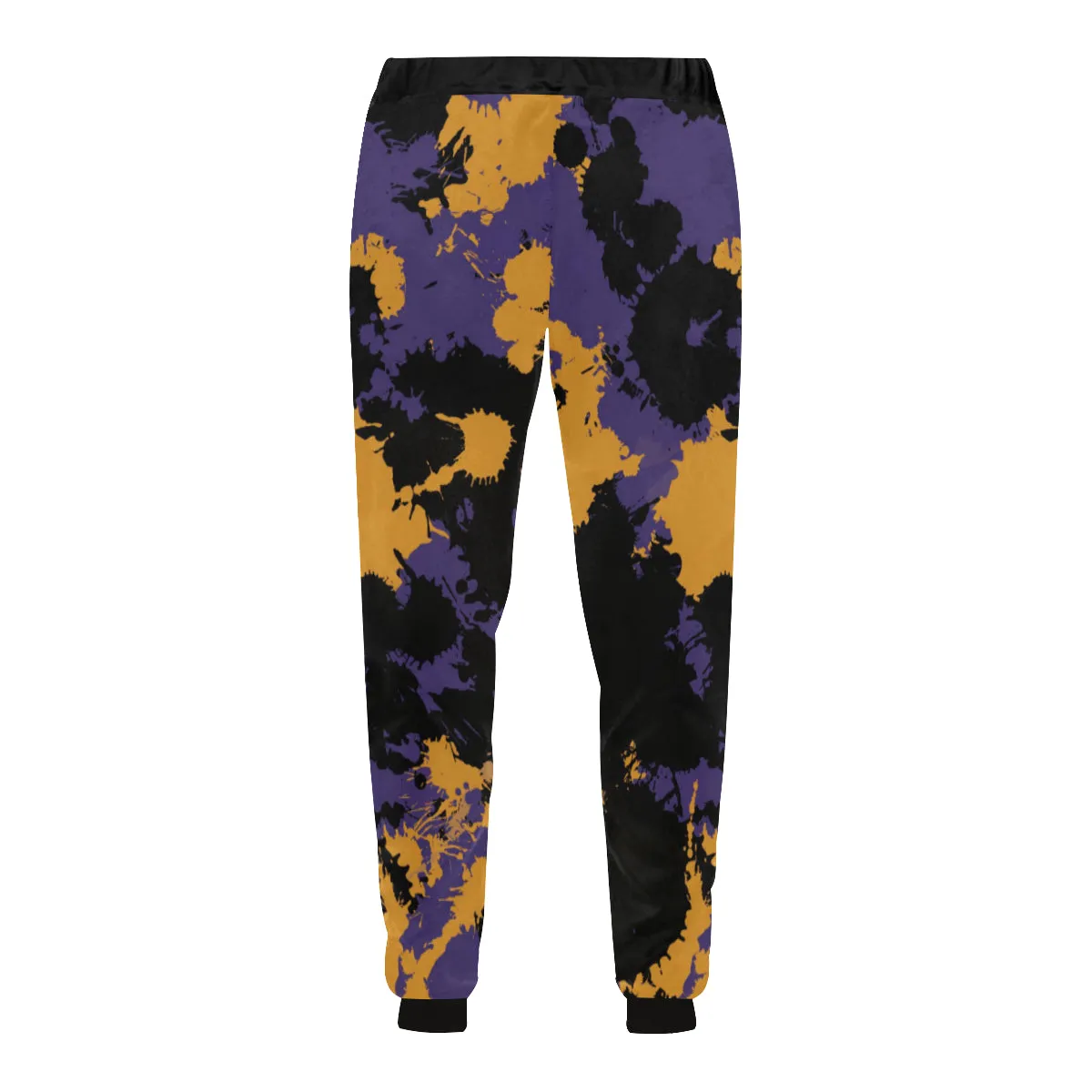 Purple Gold Black Legends Paint Splatter Men's Big Tall All Over Print Jogger Sweatpants.