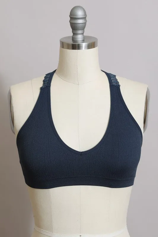 Racerback Bralette with Seamless Front Lace