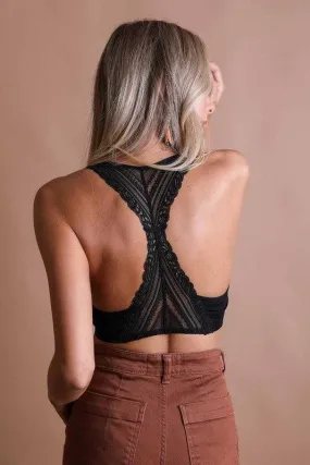 Racerback Bralette with Seamless Front Lace