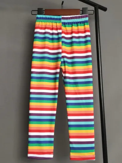 Rainbow Striped Leggings for Girls