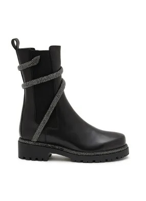 René Caovilla Black Cleo Strass Boots