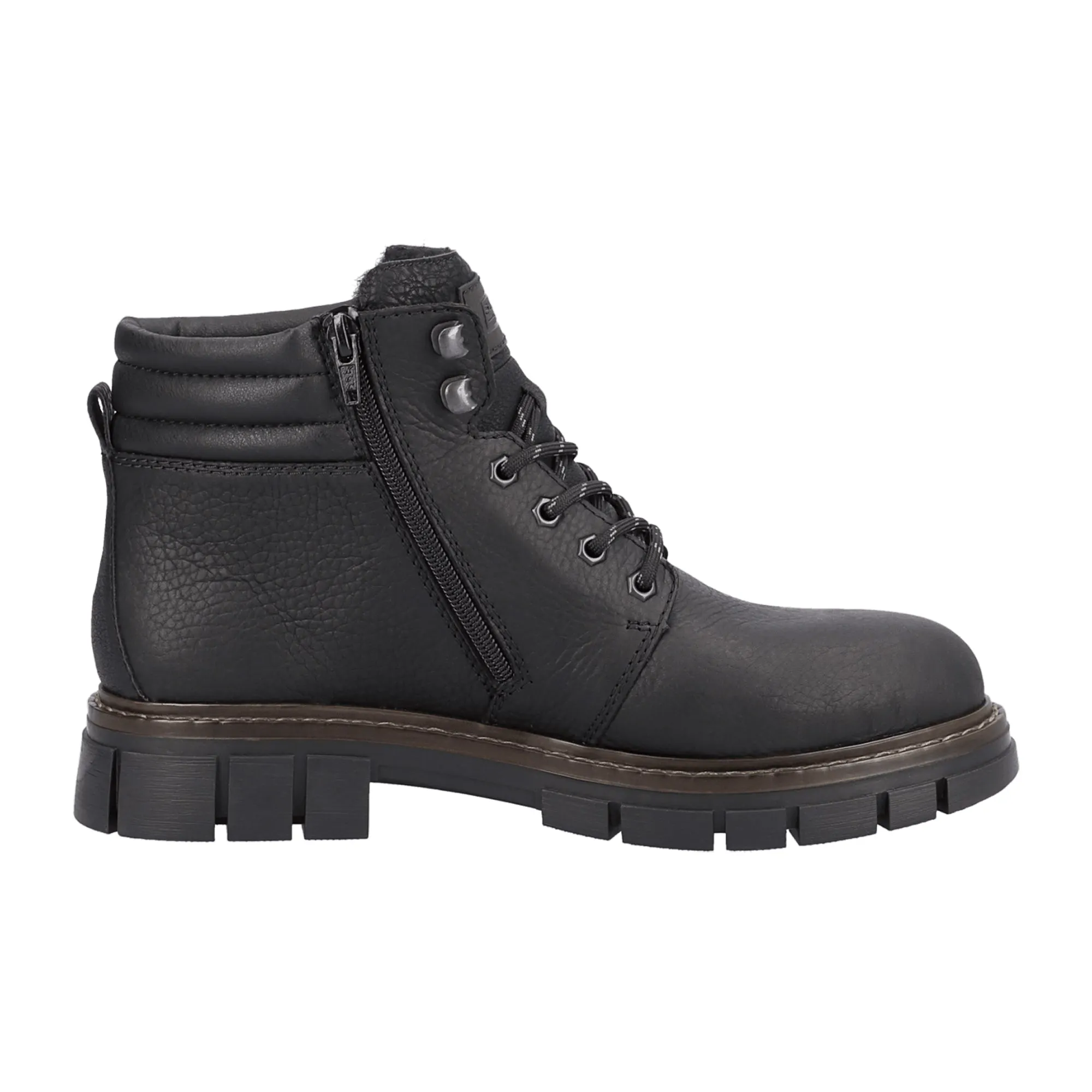 Rieker Men's Black Lace-Up Boots for Fall/Winter