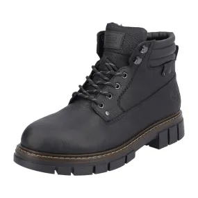 Rieker Men's Black Lace-Up Boots for Fall/Winter