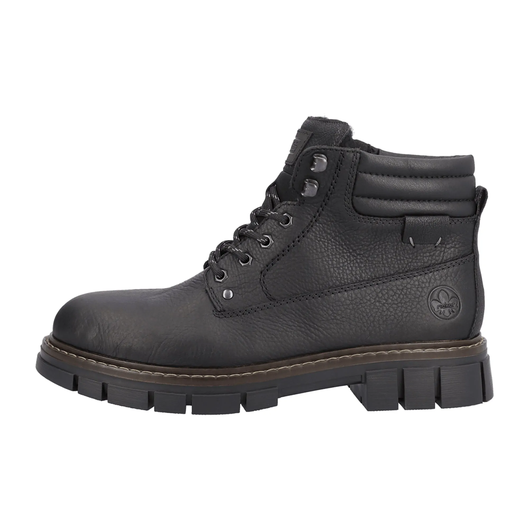 Rieker Men's Black Lace-Up Boots for Fall/Winter