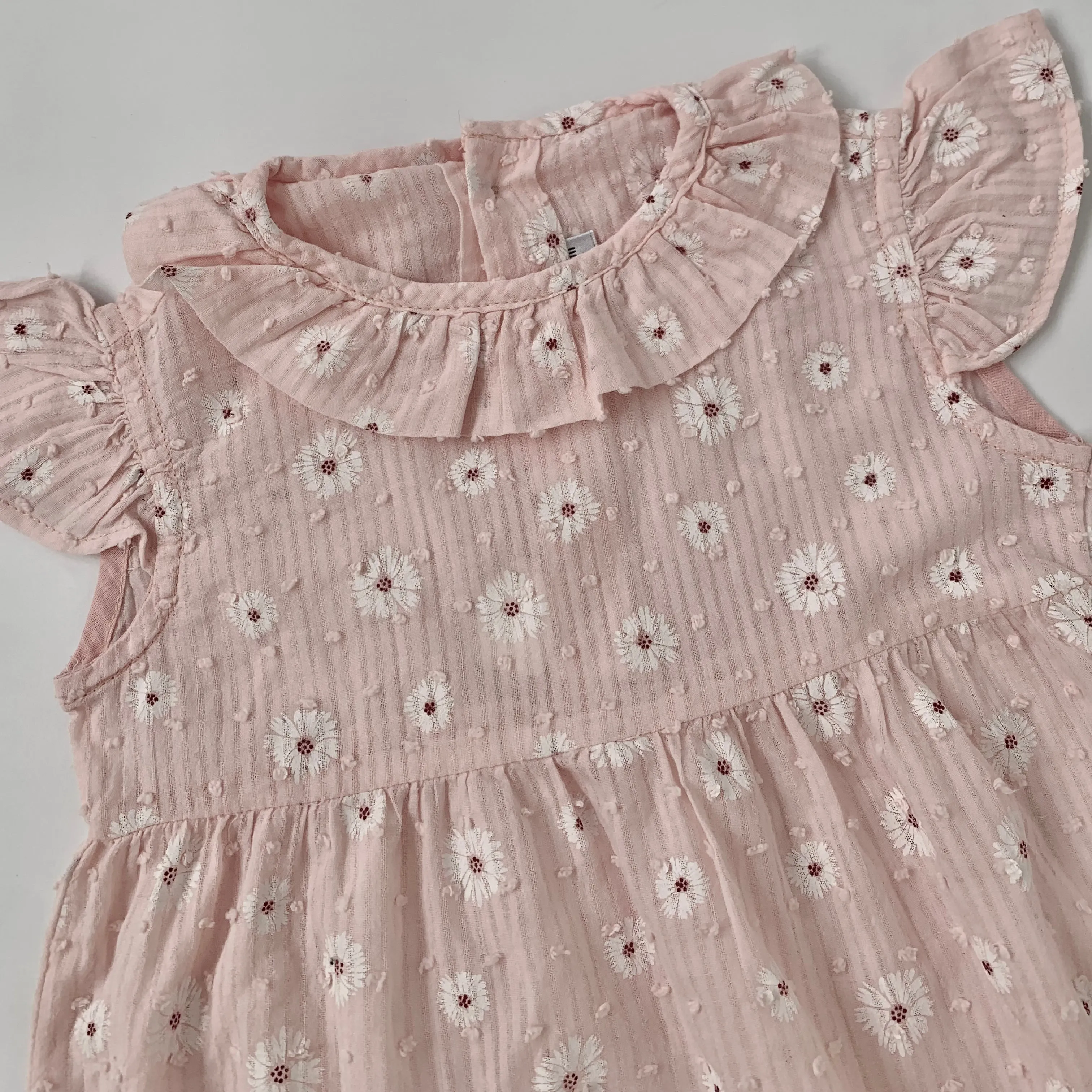 Roberta Bacarelli Pink Daisy Cotton Romper: 9 Months