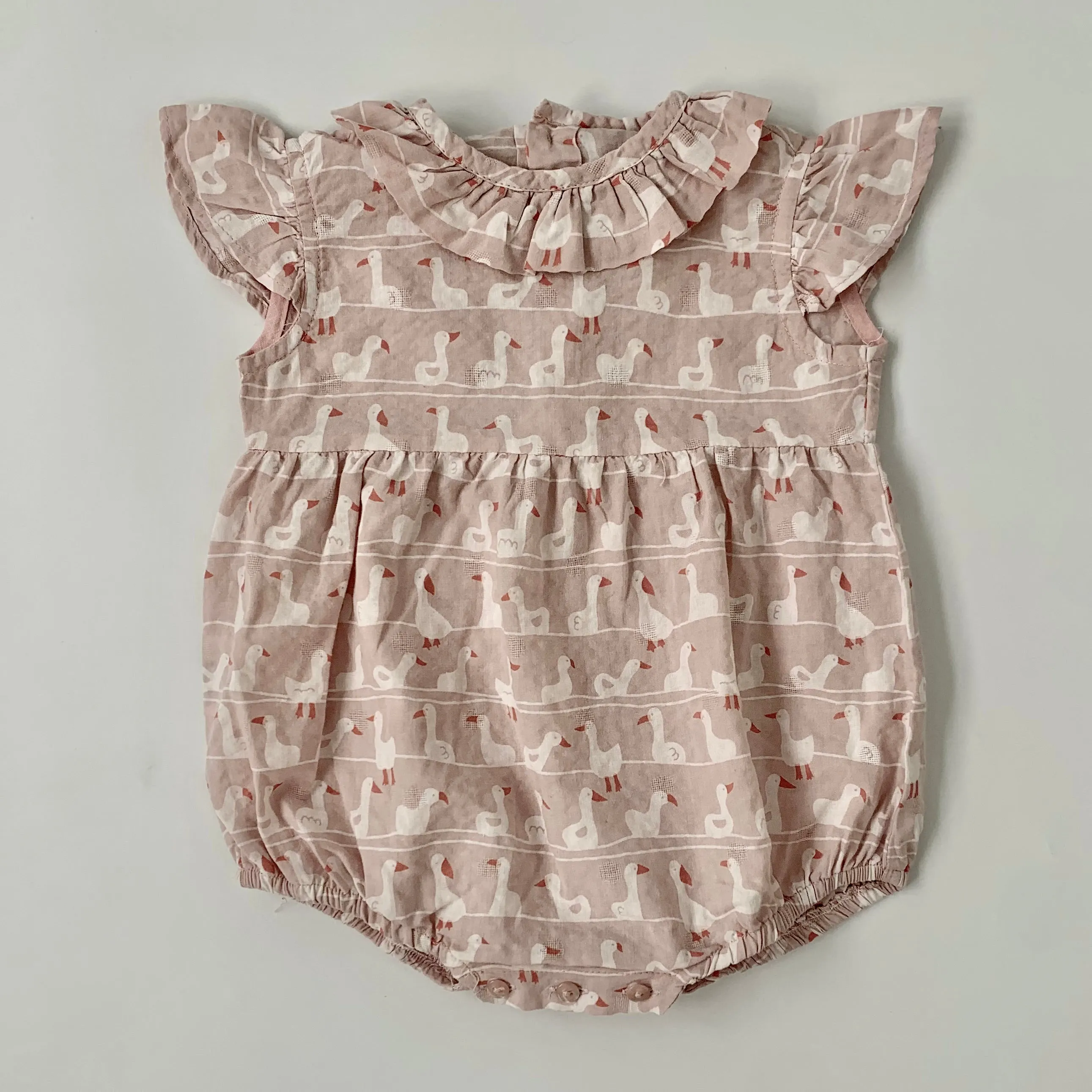 Roberta Bacarelli Pink Duck Print Romper for 9 Months