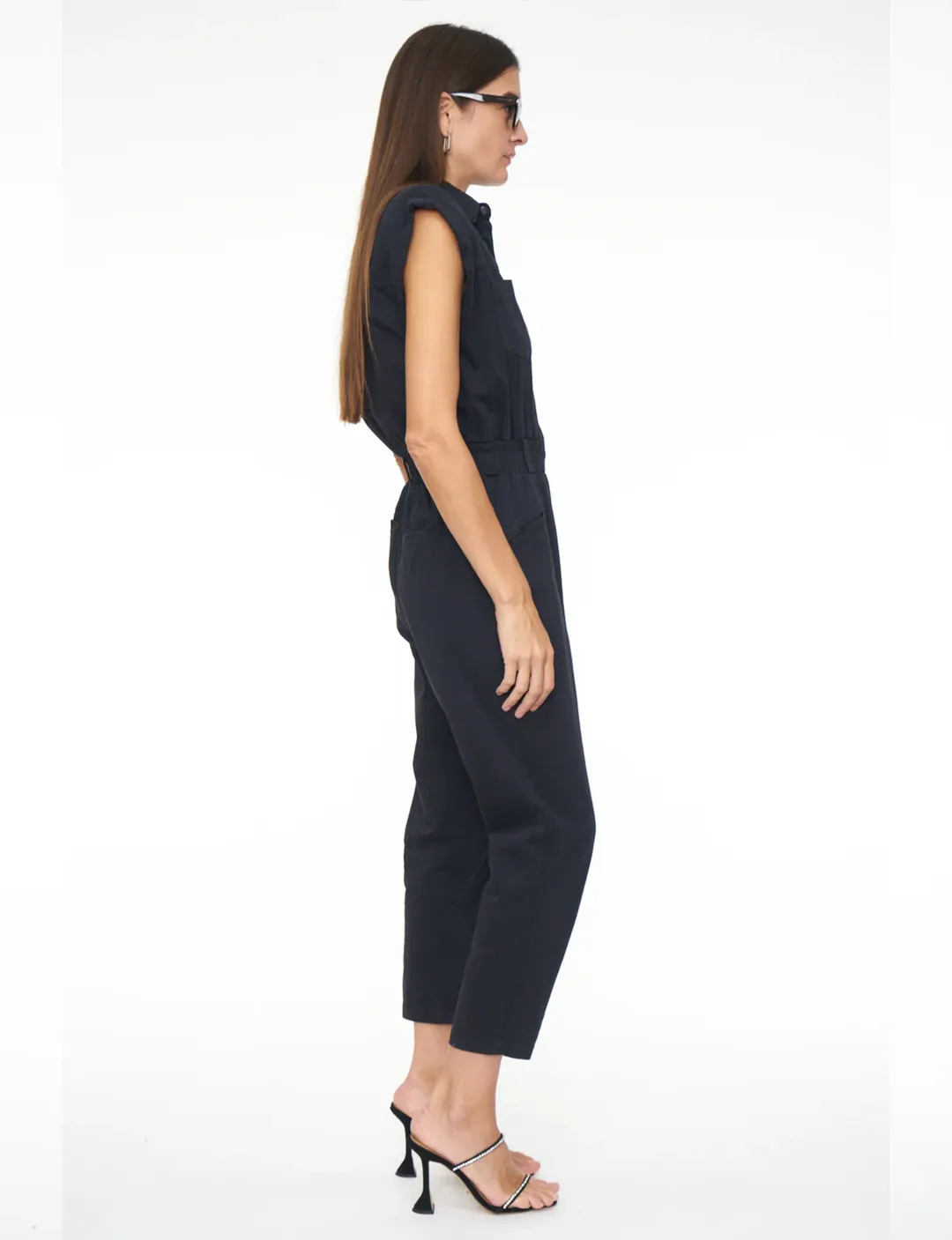 Rosie Shoulder Pad Jumpsuit, Black Fade - Shop Now!