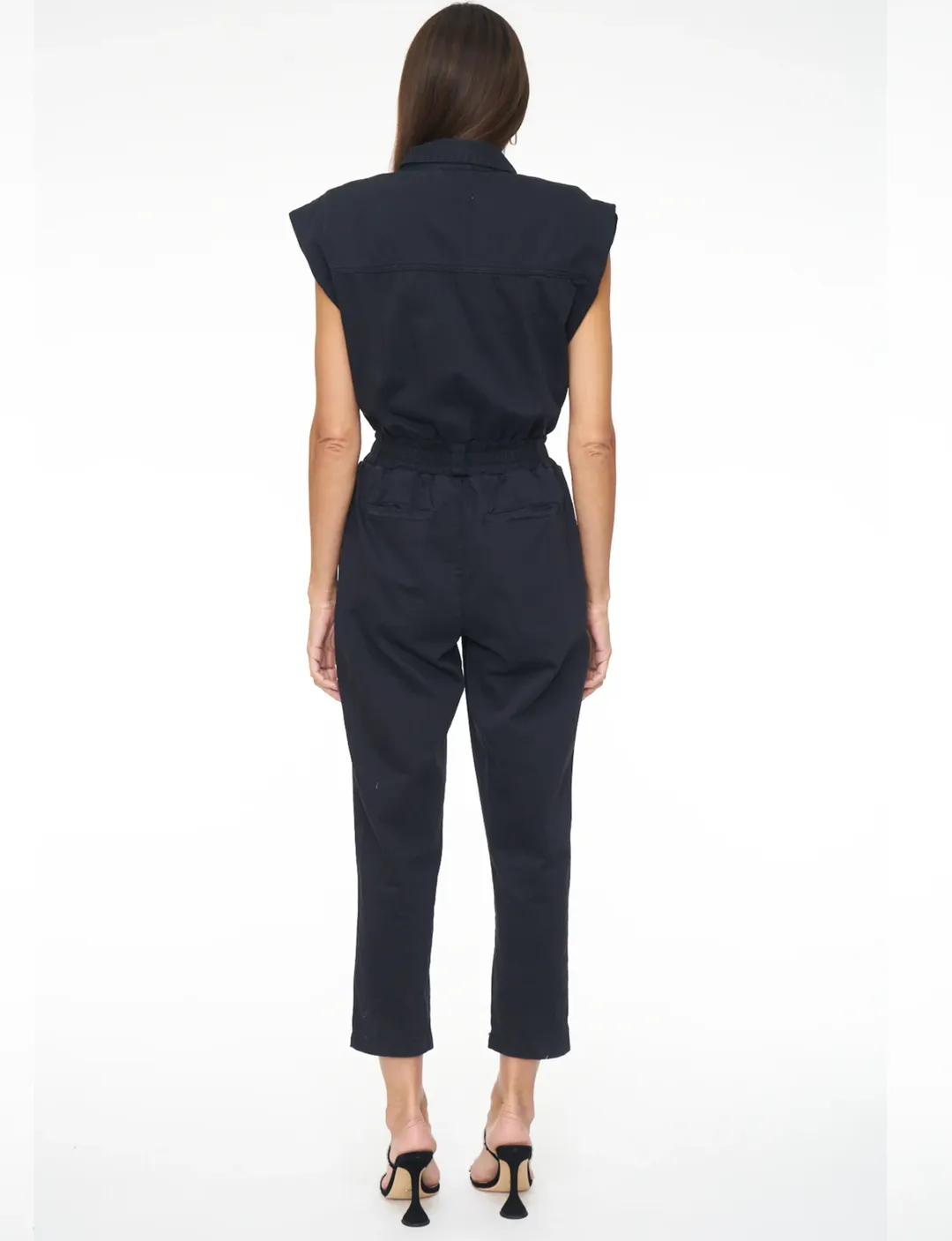 Rosie Shoulder Pad Jumpsuit, Black Fade - Shop Now!