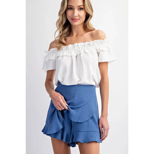 Ruffle Wrap Shorts with High Waist - Shop Now!