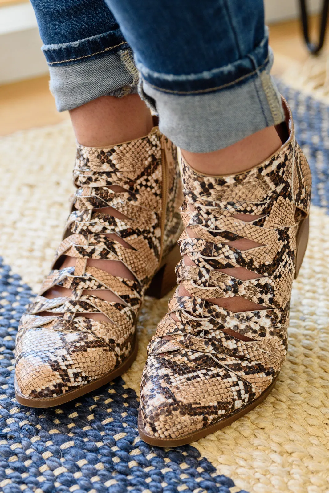 Sadie Snakeskin Ankle Boots