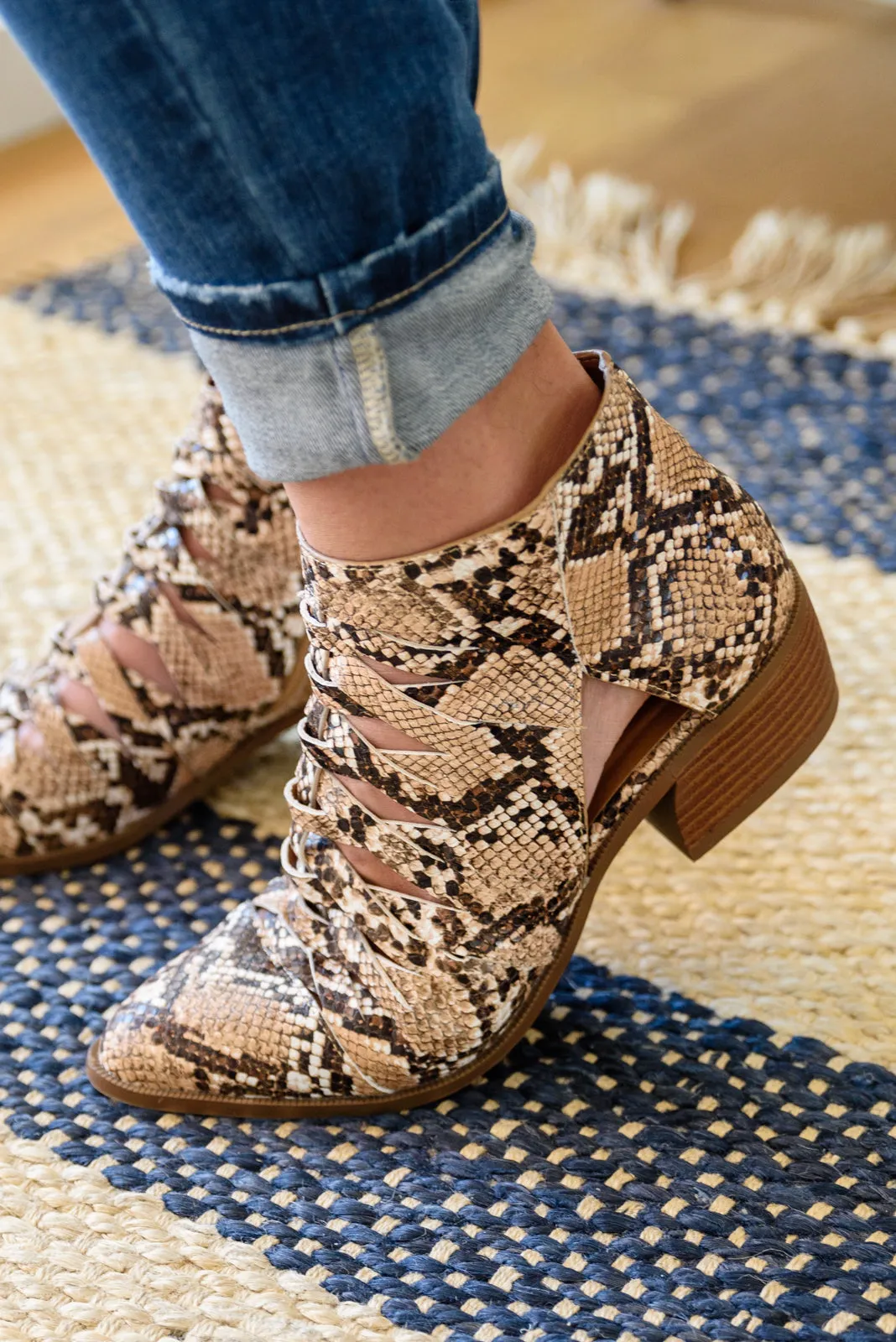 Sadie Snakeskin Ankle Boots