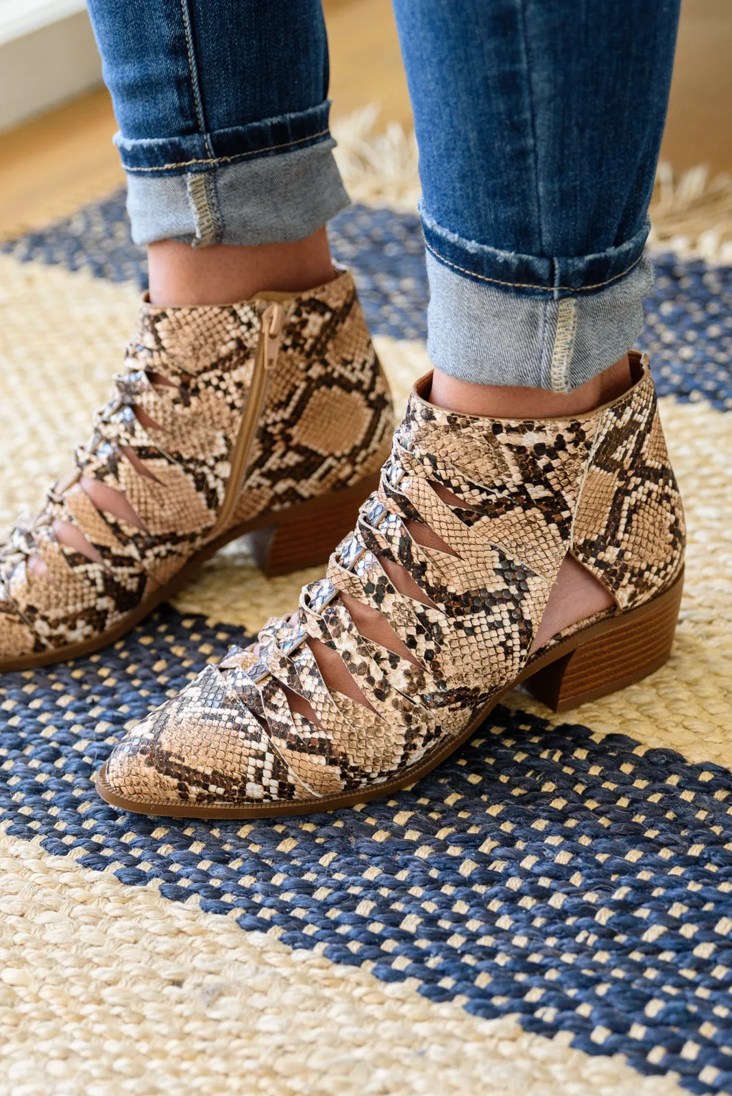 Sadie Snakeskin Ankle Boots