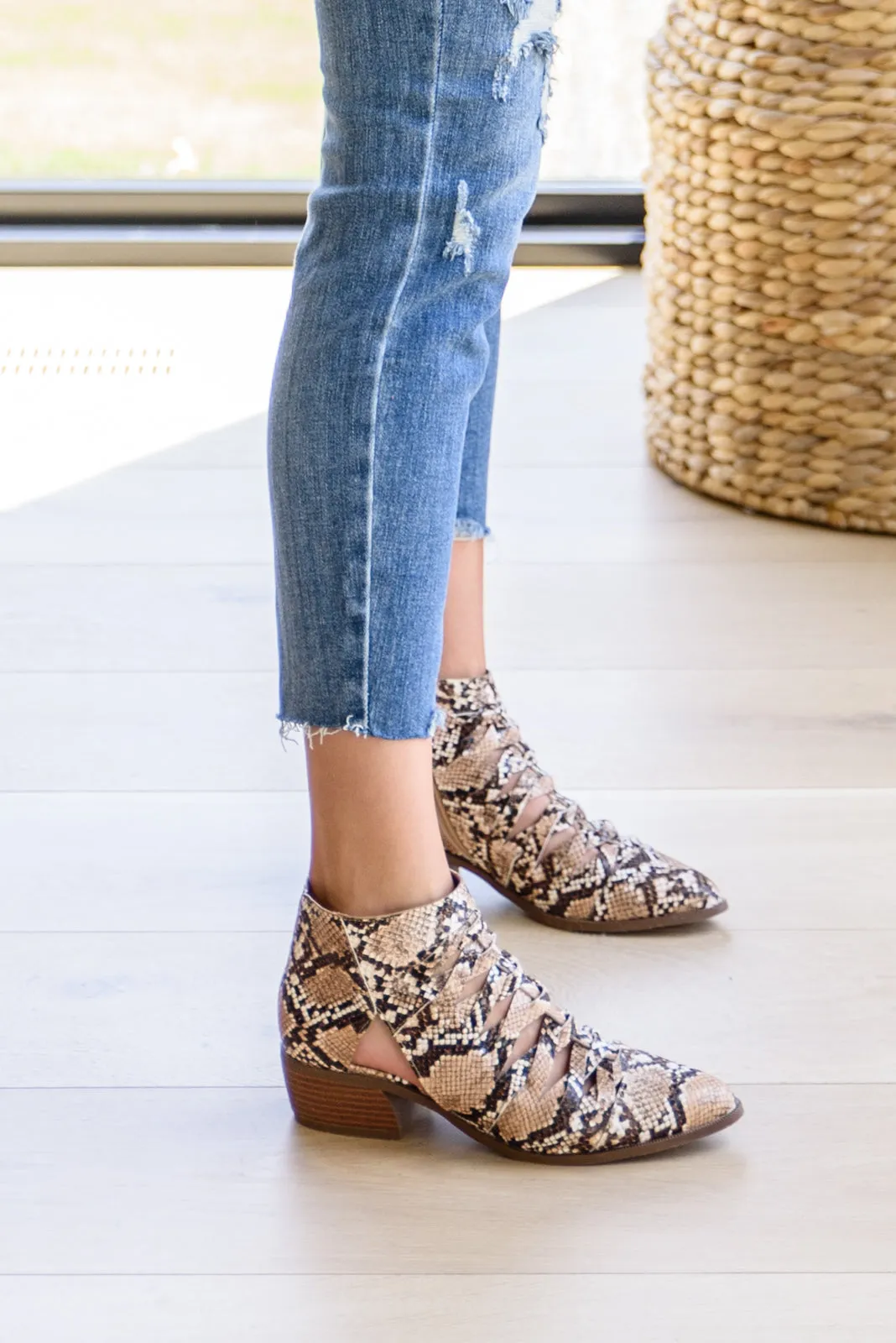 Sadie Snakeskin Ankle Boots