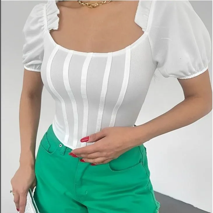 Short Sleeve Corset Blouse