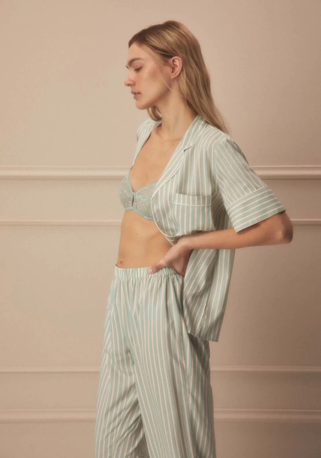 Short Striped Pajama Set