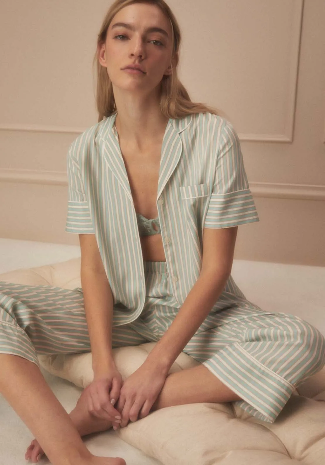 Short Striped Pajama Set