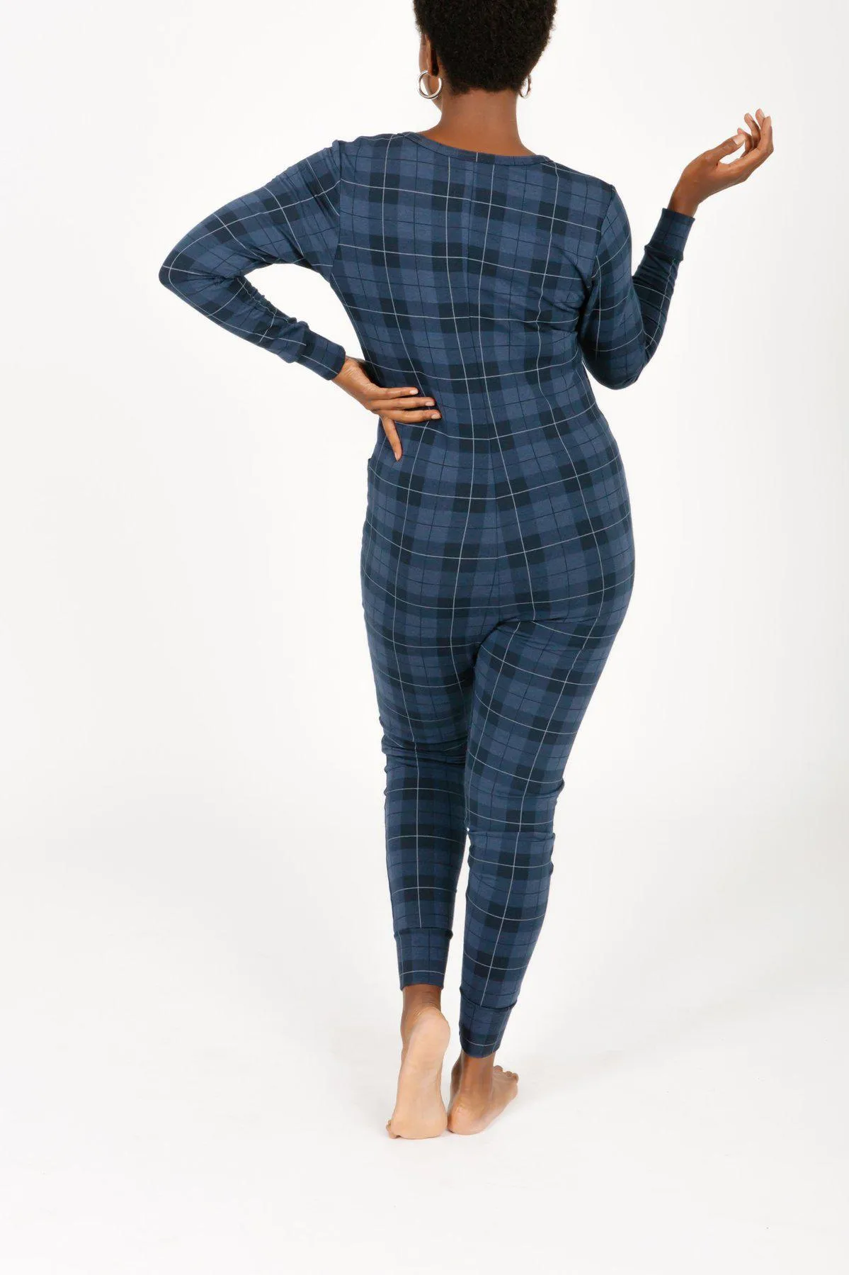 Smash + Tess Blue Holiday Tartan Romper