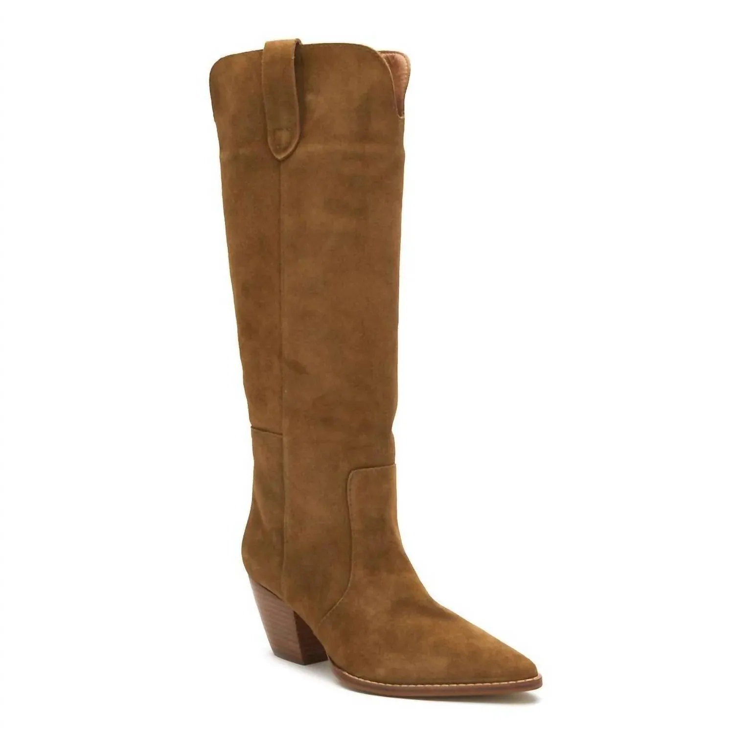 Stella Brown Suede Western Boots for Women.