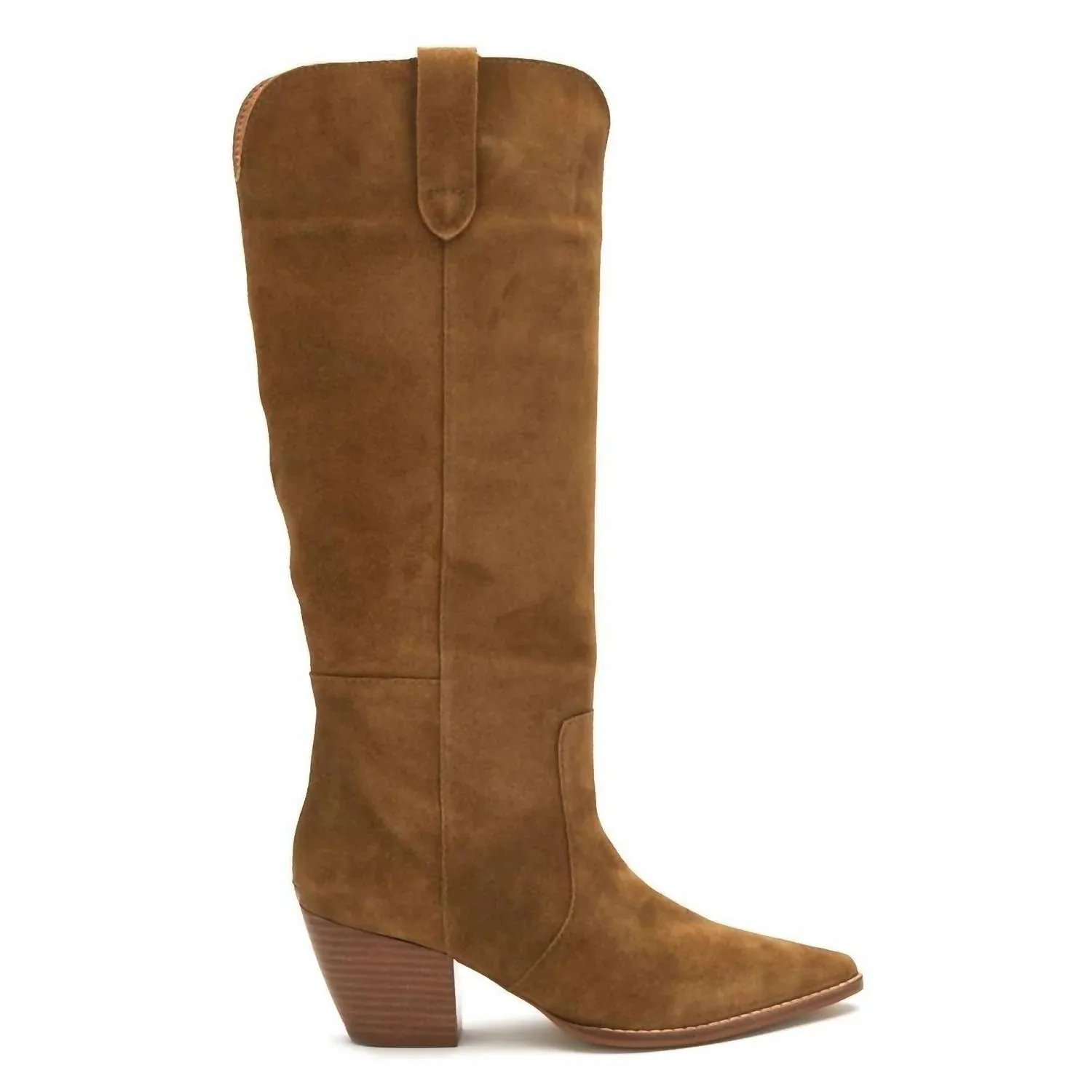 Stella Brown Suede Western Boots for Women.