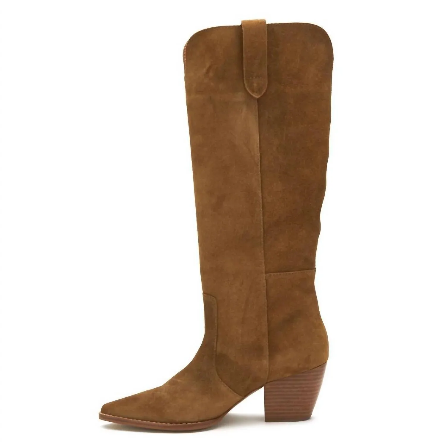 Stella Brown Suede Western Boots for Women.