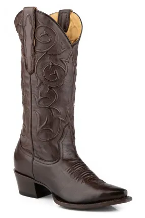 Stetson Callie Chocolate Calf Leather Cowboy Boots for Women.