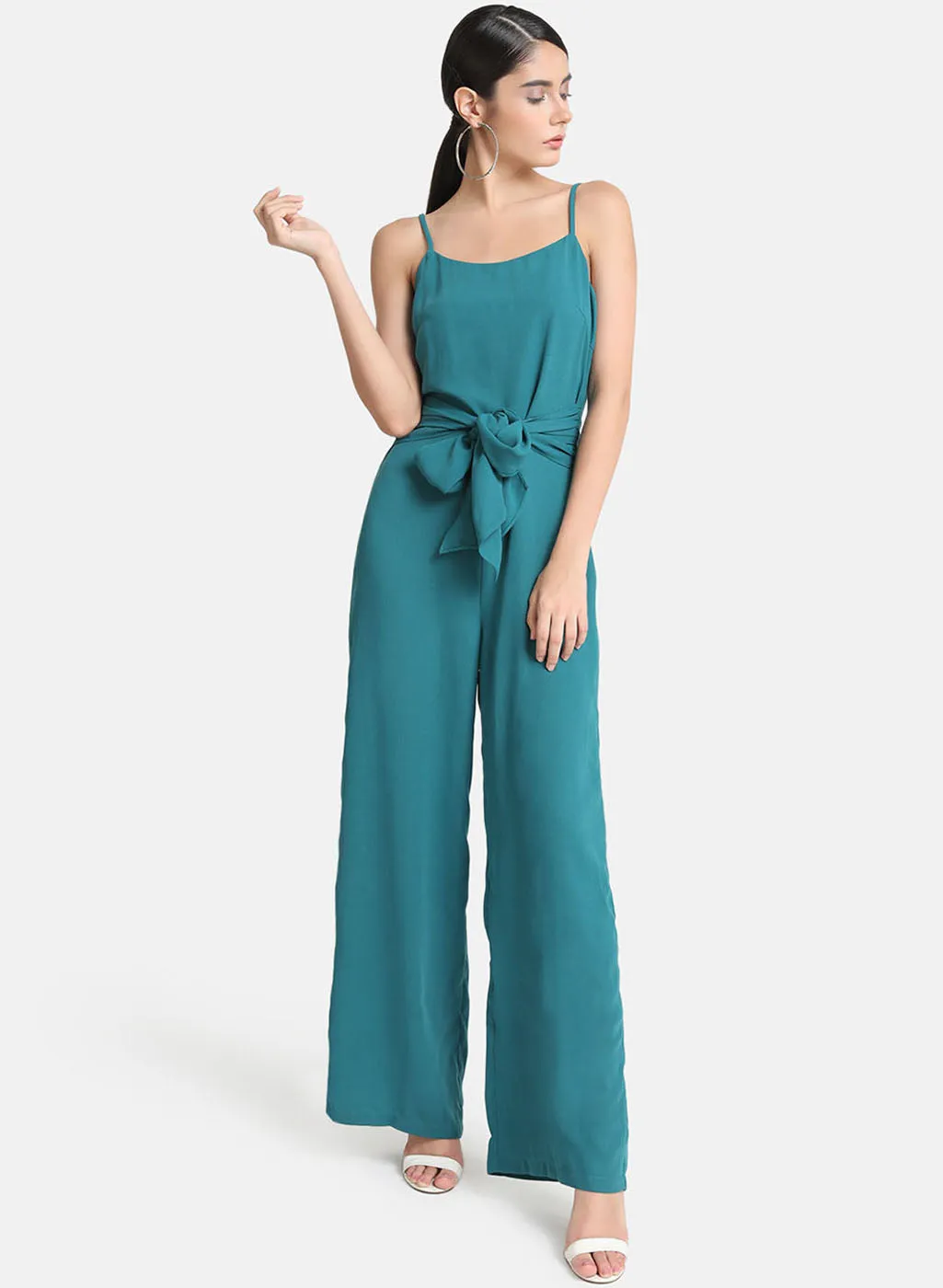 Strappy Jumpsuit Waist Tie-Up