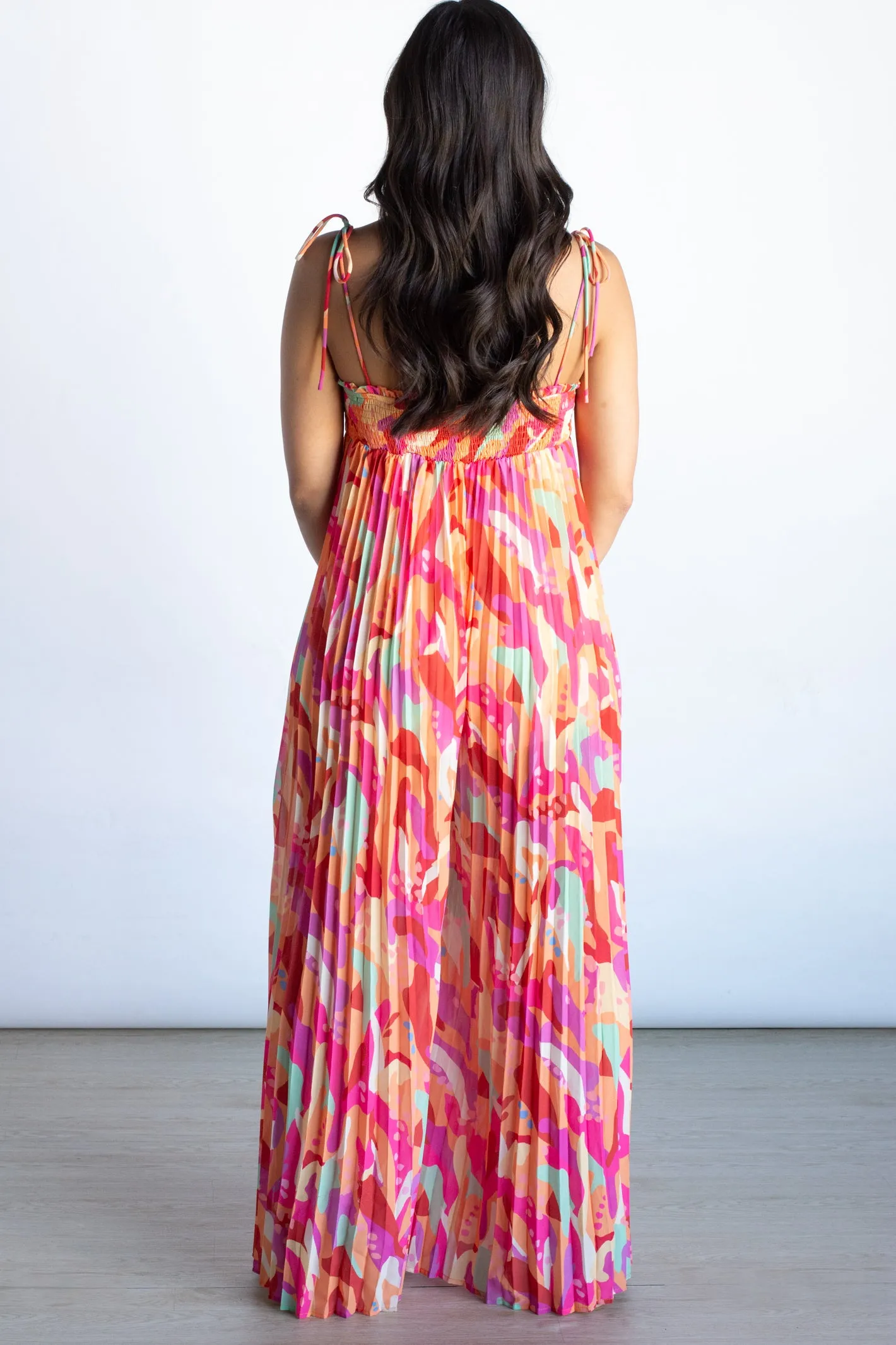 Summer Pleated Jumpsuit - Multicolor Full Body