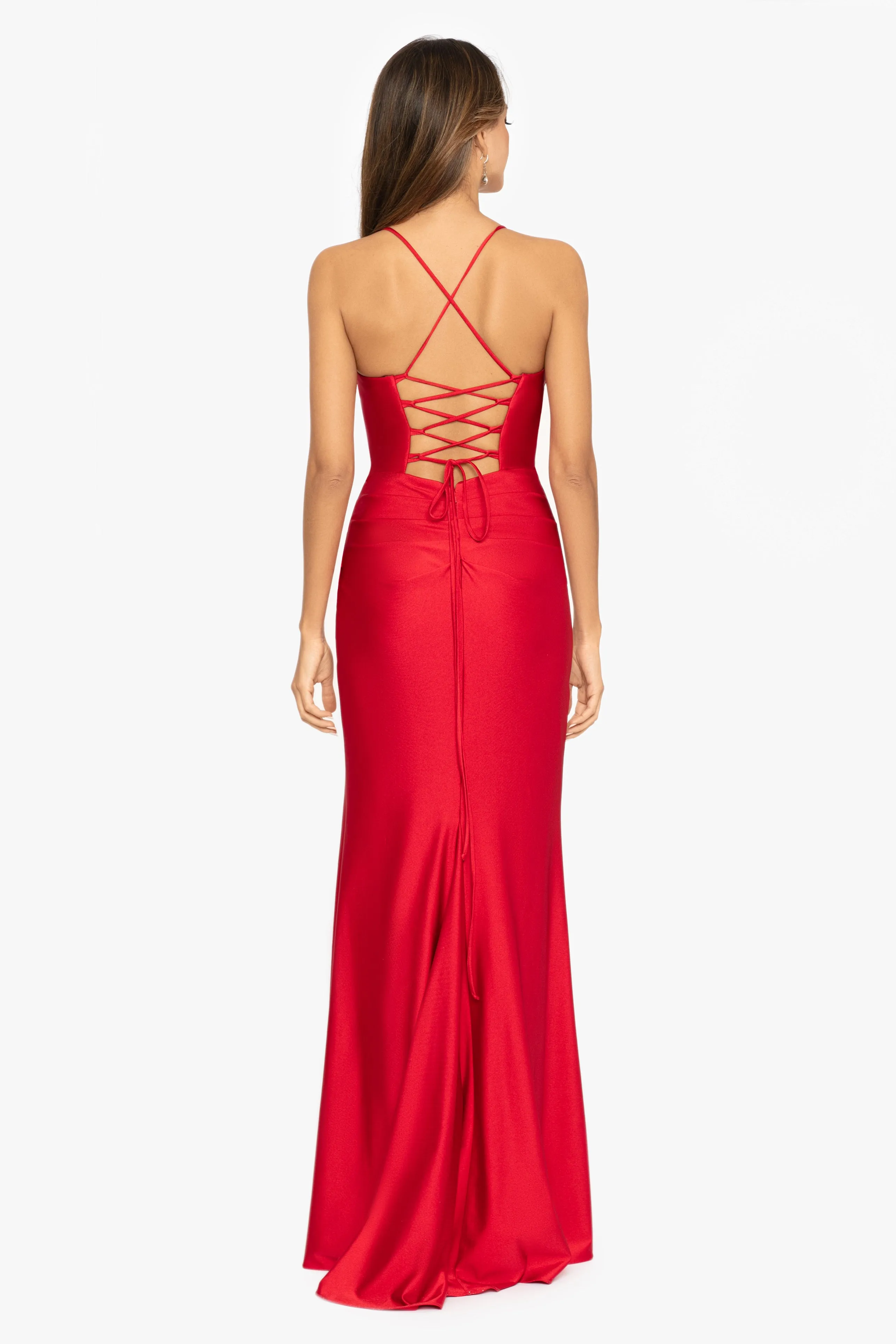 Talia Sateen Corset Dress - Petite, Long, Lace Up Back - Direct Result: Petite Talia Long Sateen Corset Lace Up Back Dress