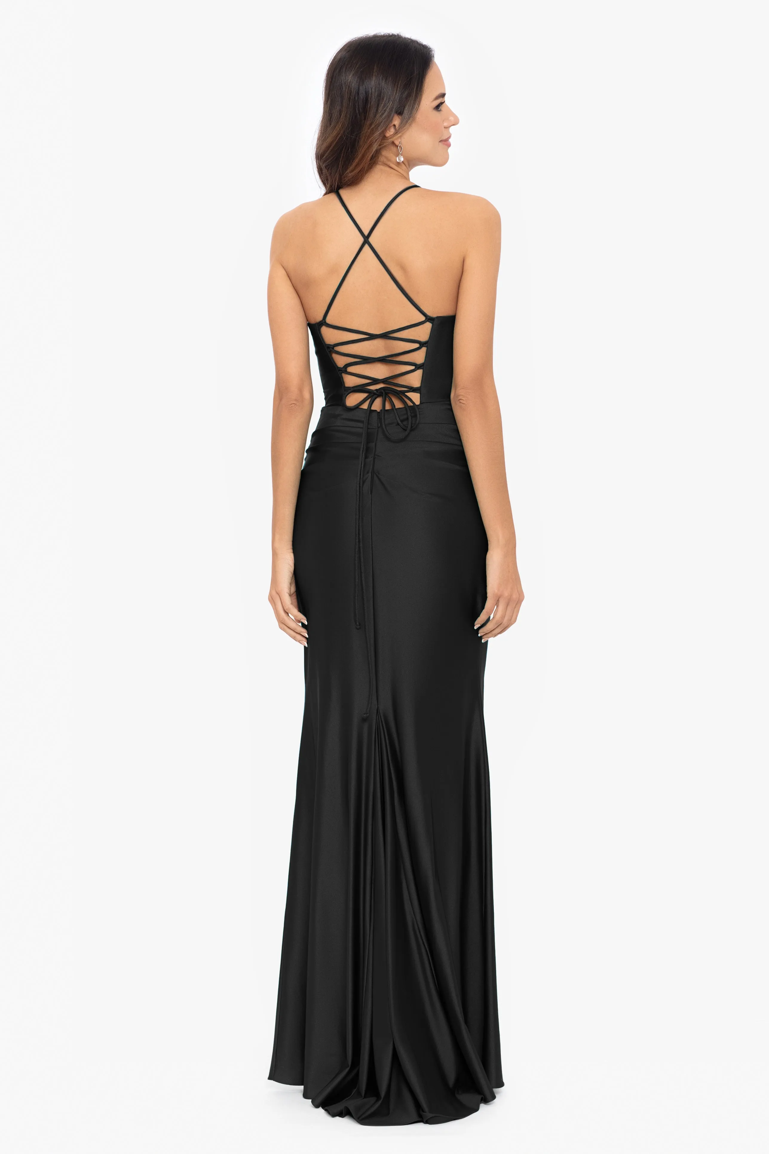 Talia Sateen Corset Dress - Petite, Long, Lace Up Back - Direct Result: Petite Talia Long Sateen Corset Lace Up Back Dress