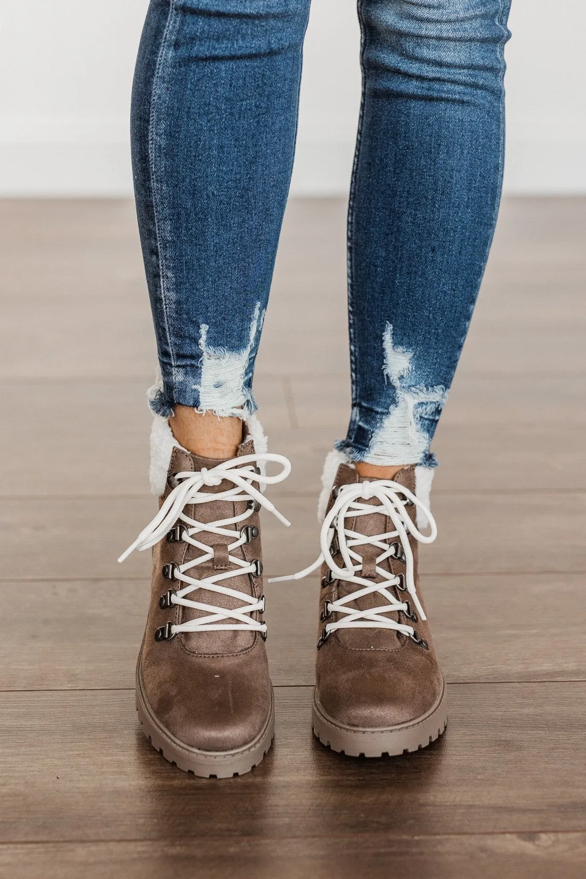 Taupe Pinkas Booties