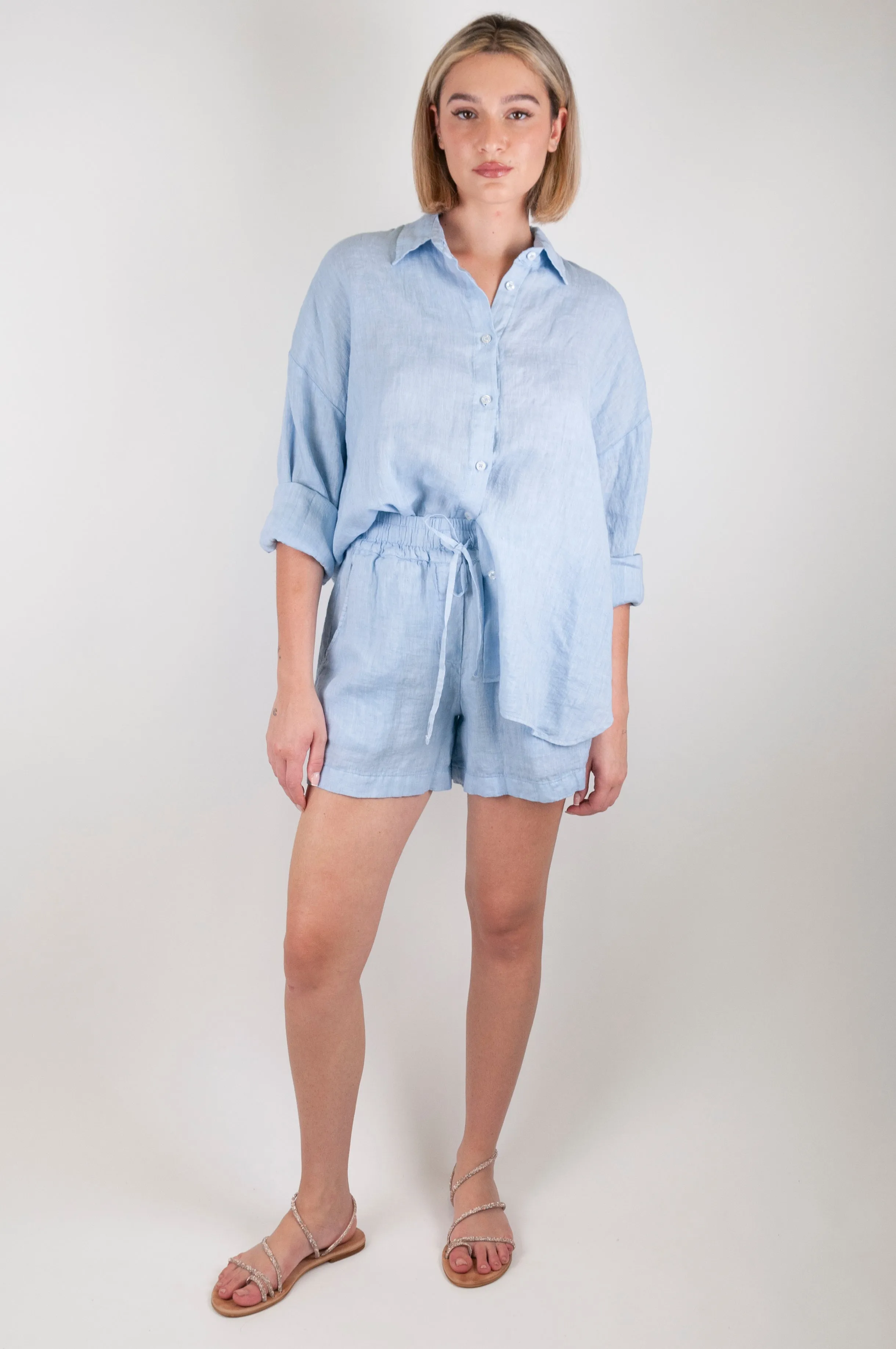 Tensione - Shorts 100% lino, coulisse incluse