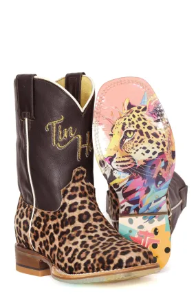 Tin Haul Girls Wild Cat Jaguar Brown Leather Cowboy Boots