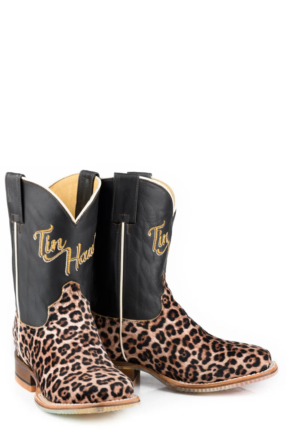 Tin Haul Girls Wild Cat Jaguar Brown Leather Cowboy Boots