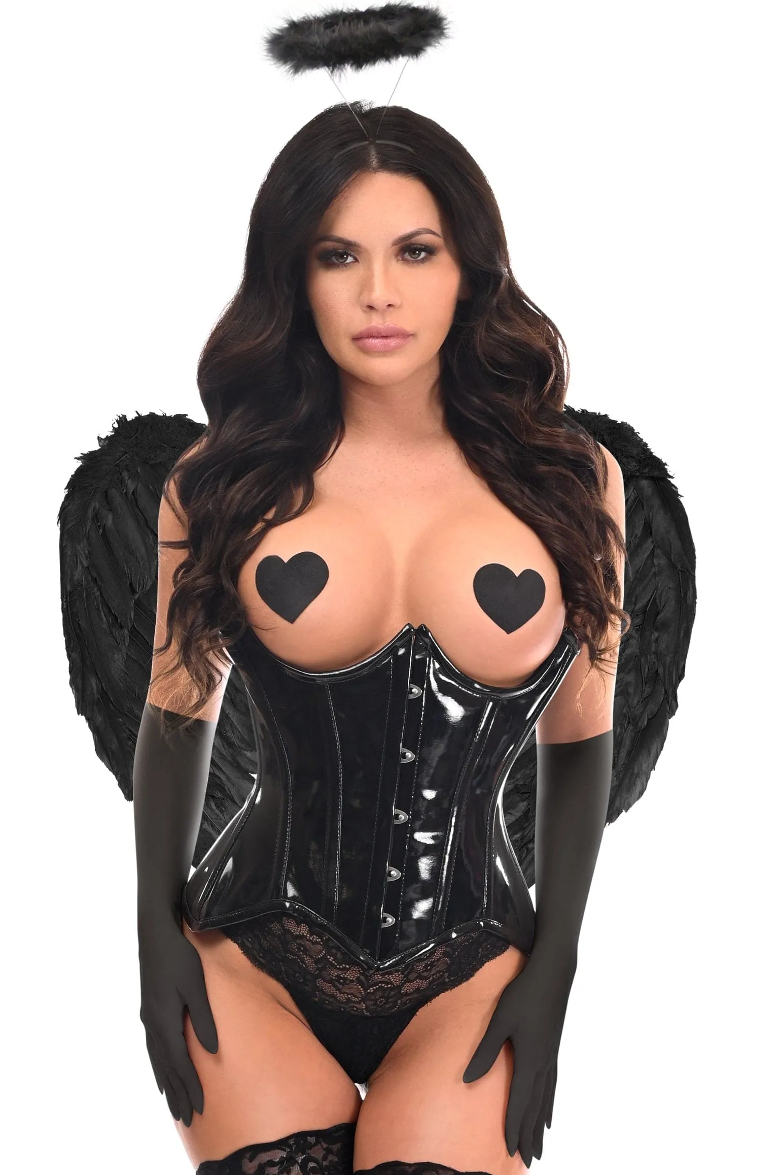 Top Drawer Black Patent Dark Angel Corset Costume