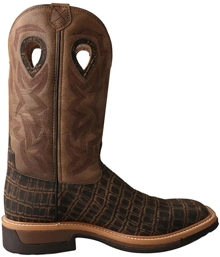 Twisted X Men's Alloy Toe Lite Western Boots - Casual Men's Boots - Taupe & Bomber, Size 12 D