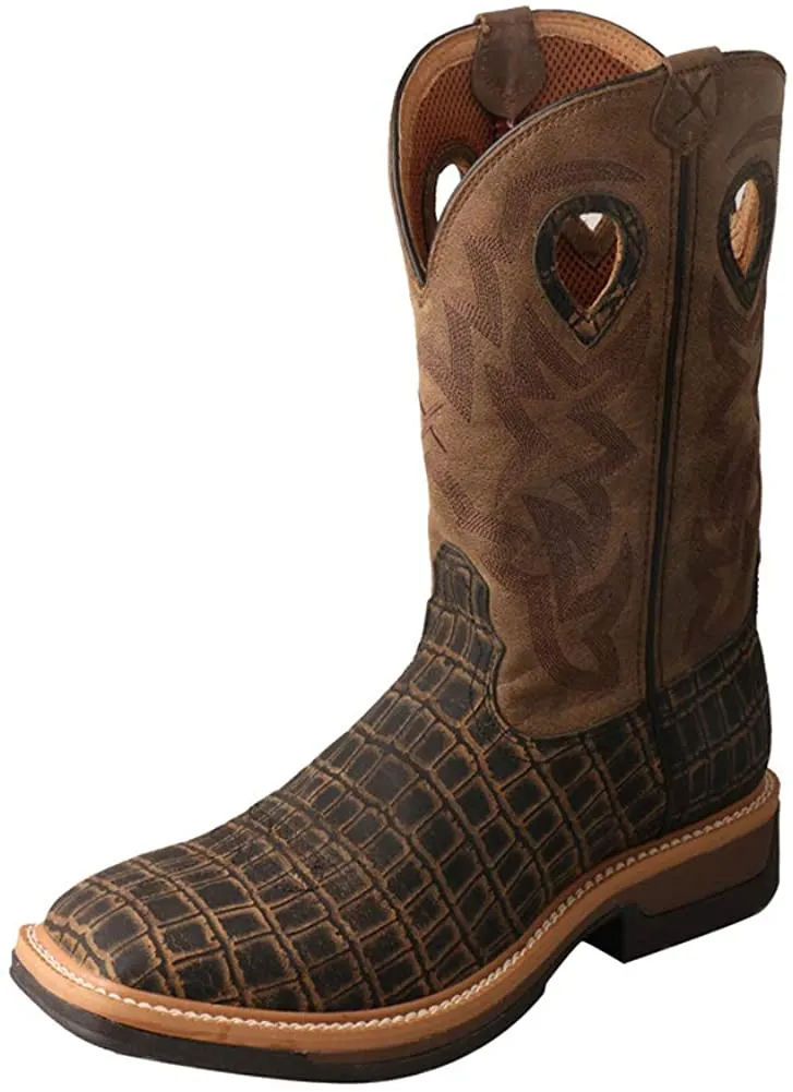 Twisted X Men's Alloy Toe Lite Western Boots - Casual Men's Boots - Taupe & Bomber, Size 12 D