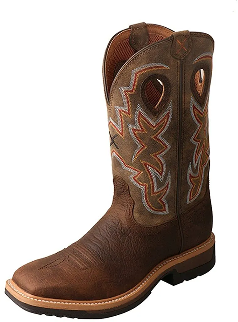 Twisted X Men's Alloy Toe Lite Western Boots - Casual Men's Boots - Taupe & Bomber, Size 12 D