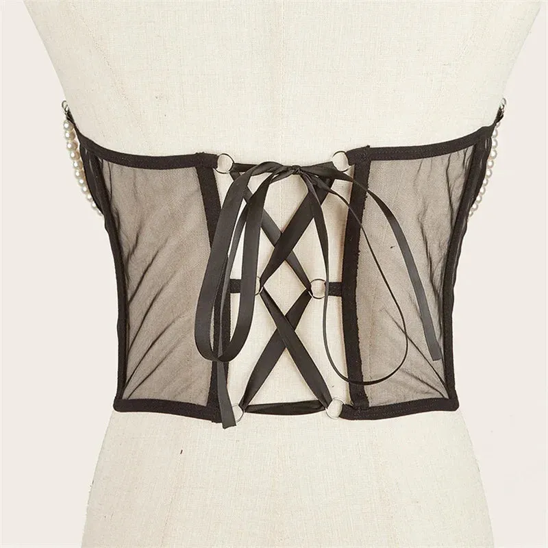 Underbust Waist Belt for Waist Slimming with Decorative Corset Shaper Straps.