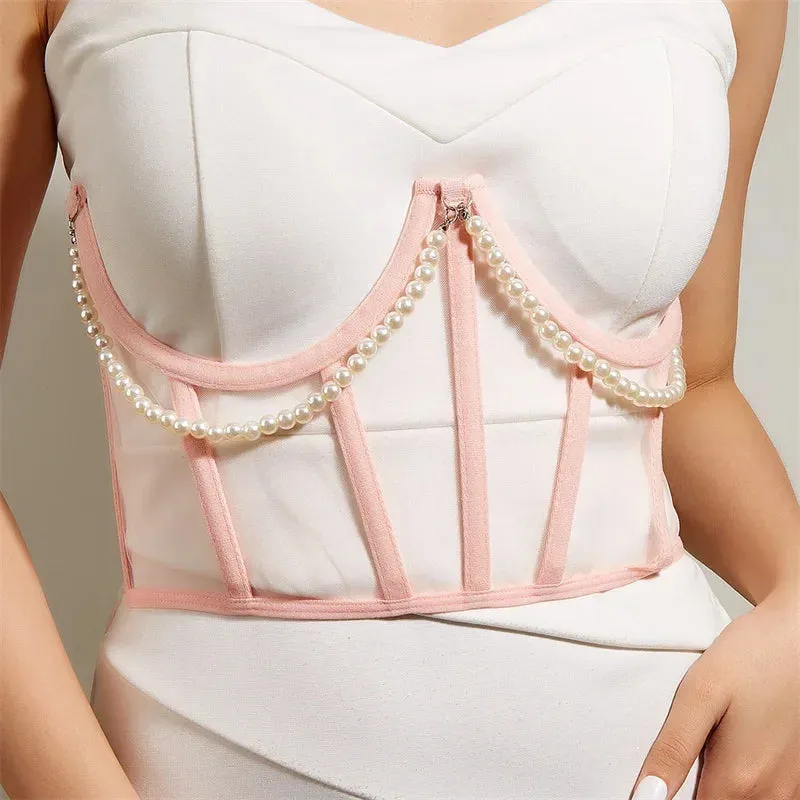 Underbust Waist Belt for Waist Slimming with Decorative Corset Shaper Straps.